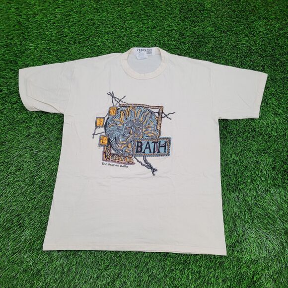Vintage 90s Roman Shirt Medium 20x27 Faded White - Picture 1 of 13